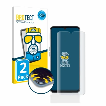 Vorderseite einer Produktverpackung mit dem Markenlogo BROTECT. Daneben ist das Gerät Oppo A77 5G mit dem zugehörigen Displays