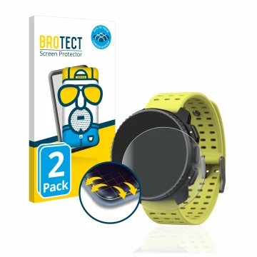 Vorderseite einer Produktverpackung mit dem Markenlogo BROTECT. Daneben ist das Gerät Suunto Vertical mit dem zugehörigen Disp