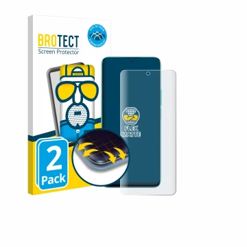 Vorderseite einer Produktverpackung mit dem Markenlogo BROTECT. Daneben ist das Gerät Honor 90 Lite mit dem zugehörigen Displa