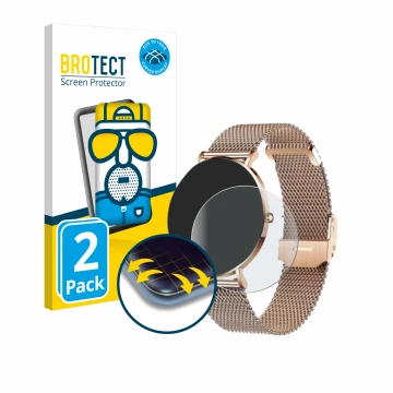 Vorderseite einer Produktverpackung mit dem Markenlogo BROTECT. Daneben ist das Gerät Xcoast X-Watch Siona 2 mit dem zugehörig
