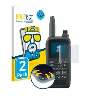 Vorderseite einer Produktverpackung mit dem Markenlogo BROTECT. Daneben ist das Gerät Kenwood TH-D75E D-Star mit dem zugehörig