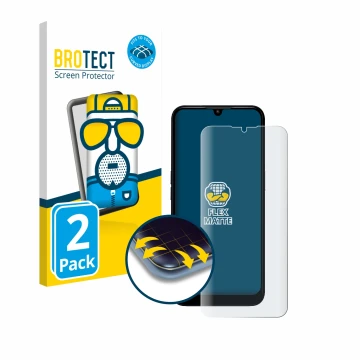 Vorderseite einer Produktverpackung mit dem Markenlogo BROTECT. Daneben ist das Gerät Doro 8200 mit dem zugehörigen Displaysch