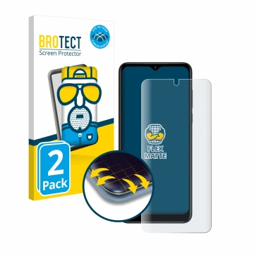 Vorderseite einer Produktverpackung mit dem Markenlogo BROTECT. Daneben ist das Gerät ZTE Blade V50 Design 5G mit dem zugehöri