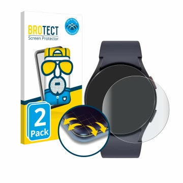 Vorderseite einer Produktverpackung mit dem Markenlogo BROTECT. Daneben ist das Gerät Samsung Galaxy Watch 6 (40 mm) mit dem z