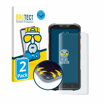 Vorderseite einer Produktverpackung mit dem Markenlogo BROTECT. Daneben ist das Gerät Sunmi L2H mit dem zugehörigen Displaysch