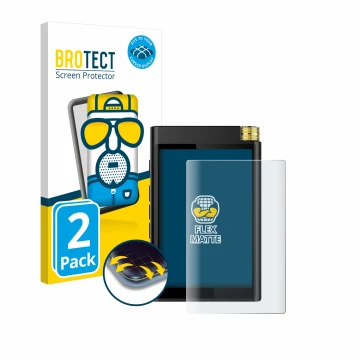 Vorderseite einer Produktverpackung mit dem Markenlogo BROTECT. Daneben ist das Gerät Surfans F28 mit dem zugehörigen Displays