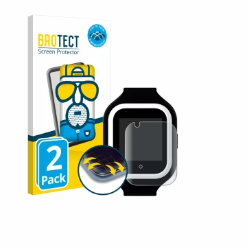 Vorderseite einer Produktverpackung mit dem Markenlogo BROTECT. Daneben ist das Gerät SaveFamily Iconic Plus 4G mit dem zugehö