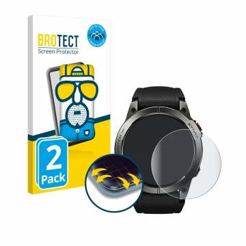Vorderseite einer Produktverpackung mit dem Markenlogo BROTECT. Daneben ist das Gerät Zeblaze Stratos 3 mit dem zugehörigen Di