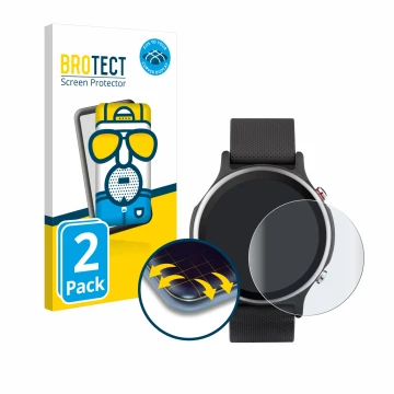Vorderseite einer Produktverpackung mit dem Markenlogo BROTECT. Daneben ist das Gerät ASUS VivoWatch 6 mit dem zugehörigen Dis