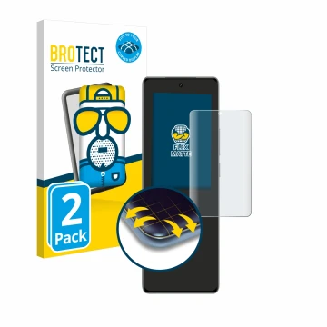 Vorderseite einer Produktverpackung mit dem Markenlogo BROTECT. Daneben ist das Gerät realme GT 6 mit dem zugehörigen Displays