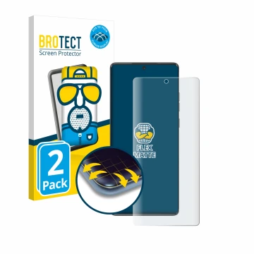 Vorderseite einer Produktverpackung mit dem Markenlogo BROTECT. Daneben ist das Gerät Motorola Moto G85 mit dem zugehörigen Di