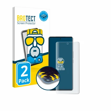 Vorderseite einer Produktverpackung mit dem Markenlogo BROTECT. Daneben ist das Gerät Vivo V40 mit dem zugehörigen Displayschu