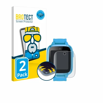 Vorderseite einer Produktverpackung mit dem Markenlogo BROTECT. Daneben ist das Gerät Xplora Kidzi Watch mit dem zugehörigen D