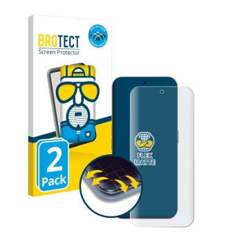 Vorderseite einer Produktverpackung mit dem Markenlogo BROTECT. Daneben ist das Gerät Nothing Phone (2a) Plus mit dem zugehöri