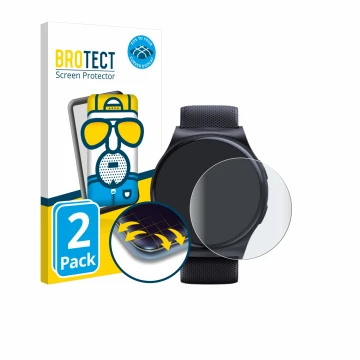 Vorderseite einer Produktverpackung mit dem Markenlogo BROTECT. Daneben ist das Gerät Motorola Moto Watch 120 mit dem zugehöri