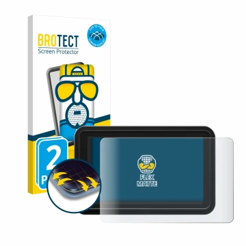 Vorderseite einer Produktverpackung mit dem Markenlogo BROTECT. Daneben ist das Gerät Atomos Shinobi 2 mit dem zugehörigen Dis