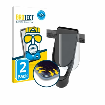 Vorderseite einer Produktverpackung mit dem Markenlogo BROTECT. Daneben ist das Gerät NIU KQi Air mit dem zugehörigen Displays