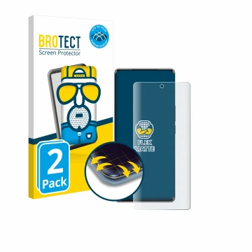 Vorderseite einer Produktverpackung mit dem Markenlogo BROTECT. Daneben ist das Gerät Vivo T2 Pro mit dem zugehörigen Displays