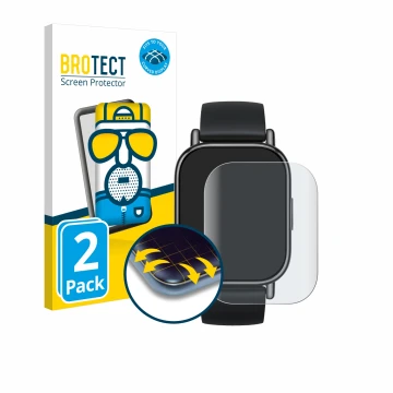 Vorderseite einer Produktverpackung mit dem Markenlogo BROTECT. Daneben ist das Gerät Xiaomi Redmi Watch 5 Lite mit dem zugehö