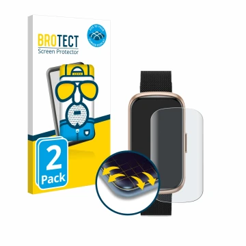 Vorderseite einer Produktverpackung mit dem Markenlogo BROTECT. Daneben ist das Gerät Ruxingx Fitness Tracker 1.47