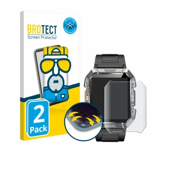 Vorderseite einer Produktverpackung mit dem Markenlogo BROTECT. Daneben ist das Gerät Baolubao W60 mit dem zugehörigen Display
