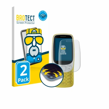 Vorderseite einer Produktverpackung mit dem Markenlogo BROTECT. Daneben ist das Gerät Nokia 3210 mit dem zugehörigen Displaysc