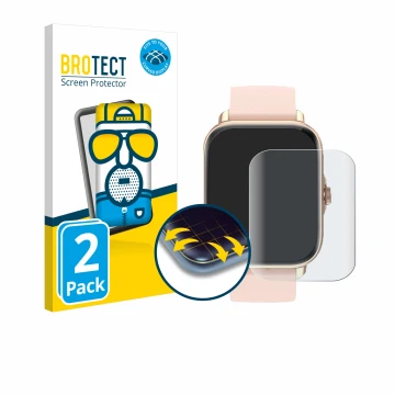Vorderseite einer Produktverpackung mit dem Markenlogo BROTECT. Daneben ist das Gerät Janolty Smartwatch 1.83