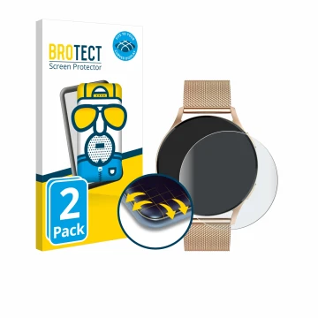 Vorderseite einer Produktverpackung mit dem Markenlogo BROTECT. Daneben ist das Gerät Levowatch Edgy 1.43