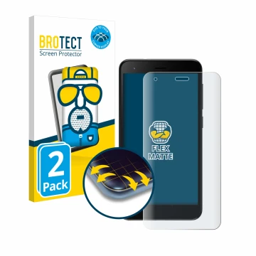 Vorderseite einer Produktverpackung mit dem Markenlogo BROTECT. Daneben ist das Gerät ZTE Blade A35 lite mit dem zugehörigen D
