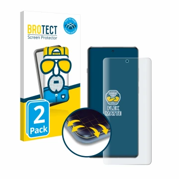 Vorderseite einer Produktverpackung mit dem Markenlogo BROTECT. Daneben ist das Gerät OnePlus 13R mit dem zugehörigen Displays