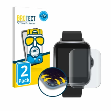 Vorderseite einer Produktverpackung mit dem Markenlogo BROTECT. Daneben ist das Gerät Denver SWC-156 mit dem zugehörigen Displ