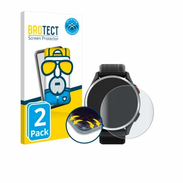 Vorderseite einer Produktverpackung mit dem Markenlogo BROTECT. Daneben ist das Gerät Garmin Approach S44 mit dem zugehörigen 