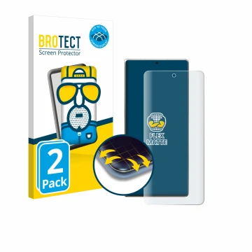 Vorderseite einer Produktverpackung mit dem Markenlogo BROTECT. Daneben ist das Gerät Huawei Mate X6 mit dem zugehörigen Displ