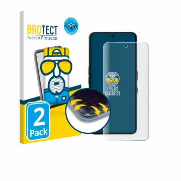 Vorderseite einer Produktverpackung mit dem Markenlogo BROTECT. Daneben ist das Gerät Nothing Phone (3a) Pro mit dem zugehörig