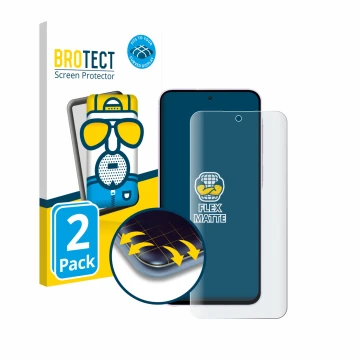 Vorderseite einer Produktverpackung mit dem Markenlogo BROTECT. Daneben ist das Gerät Samsung Galaxy A56 5G mit dem zugehörige