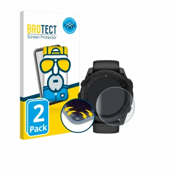 Vorderseite einer Produktverpackung mit dem Markenlogo BROTECT. Daneben ist das Gerät Garmin Tactix 8 AMOLED (51 mm) mit dem z
