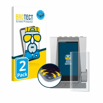 Vorderseite einer Produktverpackung mit dem Markenlogo BROTECT. Daneben ist das Gerät Astell&Kern ACRO CA1000T mit dem zugehör