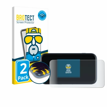 Vorderseite einer Produktverpackung mit dem Markenlogo BROTECT. Daneben ist das Gerät ZTE MU5002 mit dem zugehörigen Displaysc