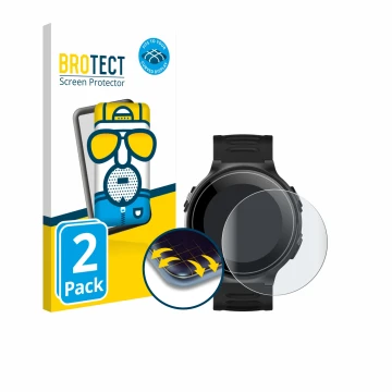 Vorderseite einer Produktverpackung mit dem Markenlogo BROTECT. Daneben ist das Gerät Kiprun GPS 500 Coros mit dem zugehörigen