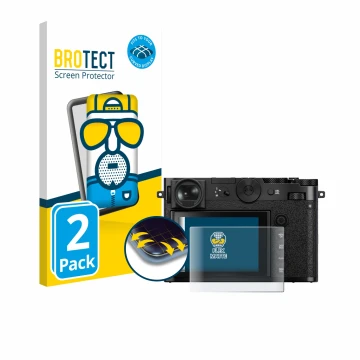 Vorderseite einer Produktverpackung mit dem Markenlogo BROTECT. Daneben ist das Gerät Fujifilm GFX 100RF mit dem zugehörigen D
