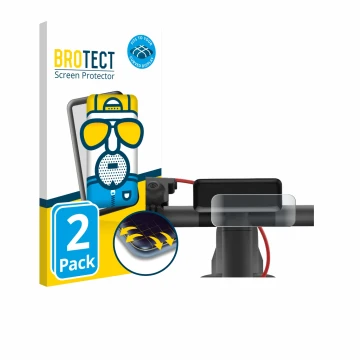 Vorderseite einer Produktverpackung mit dem Markenlogo BROTECT. Daneben ist das Gerät Navee V50i Pro mit dem zugehörigen Displ