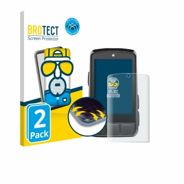 Vorderseite einer Produktverpackung mit dem Markenlogo BROTECT. Daneben ist das Gerät Wahoo Elemnt Bolt 3 mit dem zugehörigen 