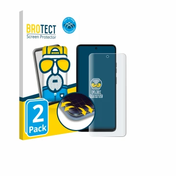 Vorderseite einer Produktverpackung mit dem Markenlogo BROTECT. Daneben ist das Gerät Motorola Moto G56 mit dem zugehörigen Di