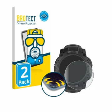 Vorderseite einer Produktverpackung mit dem Markenlogo BROTECT. Daneben ist das Gerät Garmin Instinct 3 Tactical AMOLED Editio