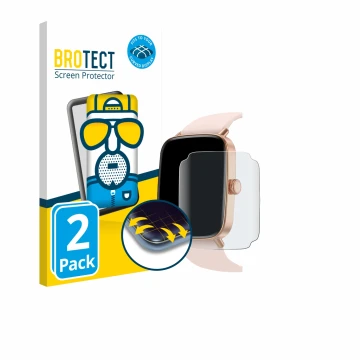 Vorderseite einer Produktverpackung mit dem Markenlogo BROTECT. Daneben ist das Gerät Yoever Smartwatch 1.85