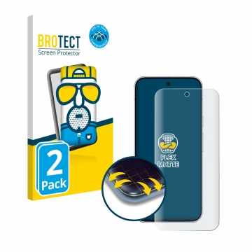 Vorderseite einer Produktverpackung mit dem Markenlogo BROTECT. Daneben ist das Gerät Google Pixel 10 Pro XL mit dem zugehörig