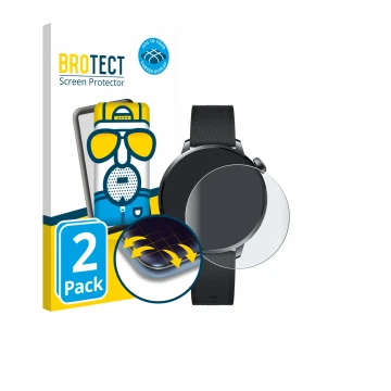 Vorderseite einer Produktverpackung mit dem Markenlogo BROTECT. Daneben ist das Gerät OnePlus Watch 3 (43 mm) mit dem zugehöri