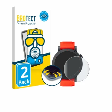 Vorderseite einer Produktverpackung mit dem Markenlogo BROTECT. Daneben ist das Gerät Nothing CMF Watch 3 Pro mit dem zugehöri