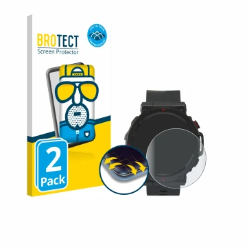 Vorderseite einer Produktverpackung mit dem Markenlogo BROTECT. Daneben ist das Gerät Crivit Sport-Smartwatch mit dem zugehöri