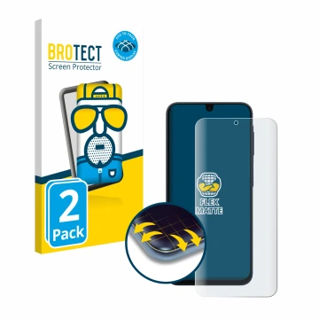 Vorderseite einer Produktverpackung mit dem Markenlogo BROTECT. Daneben ist das Gerät Samsung Galaxy A17 5G mit dem zugehörige